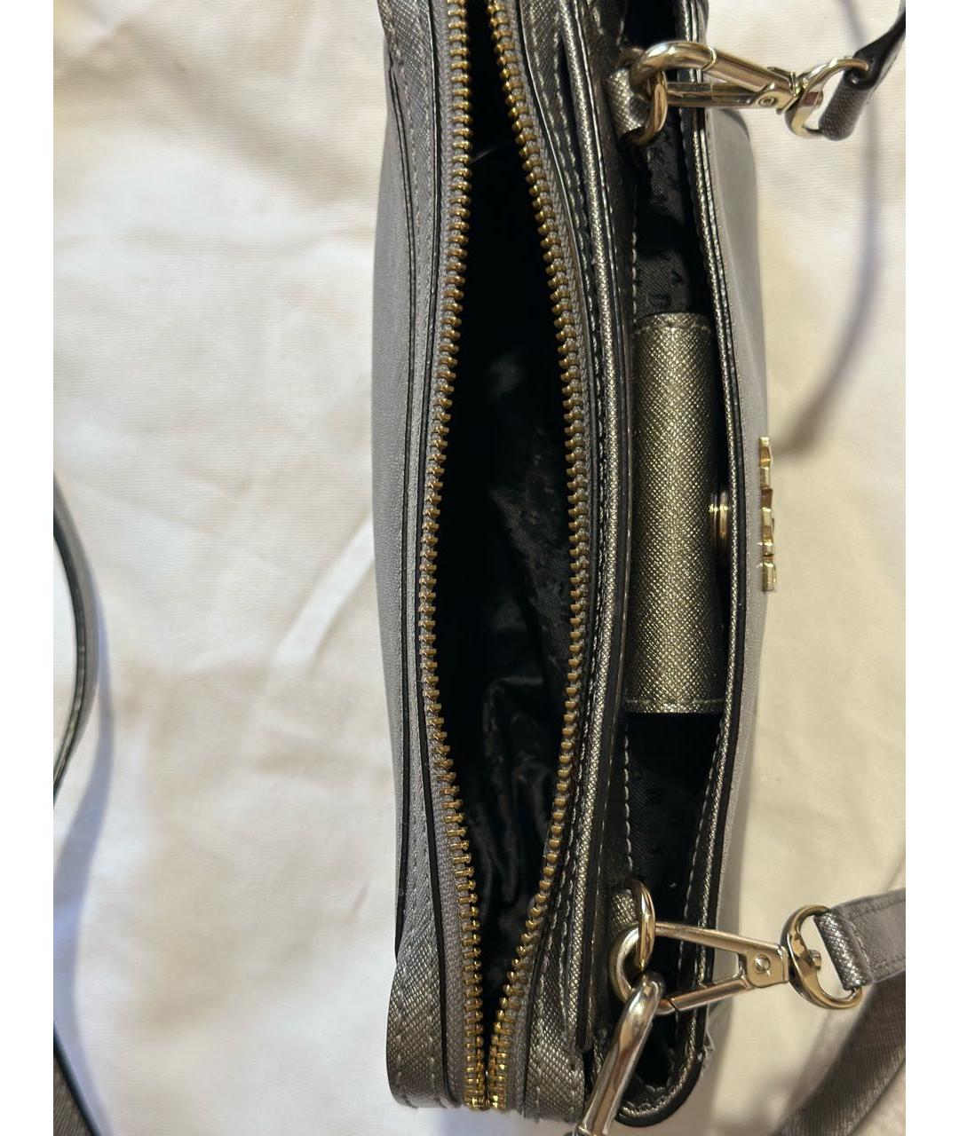 DKNY Золотая кожаная сумка через плечо, фото 4