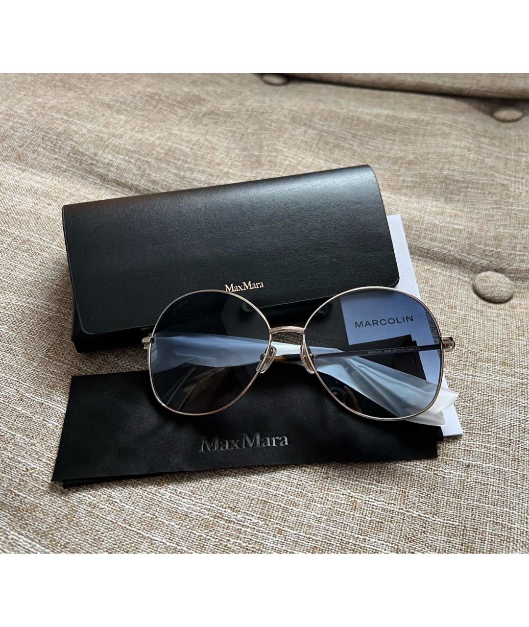 MAX MARA Синие металлические солнцезащитные очки, фото 6