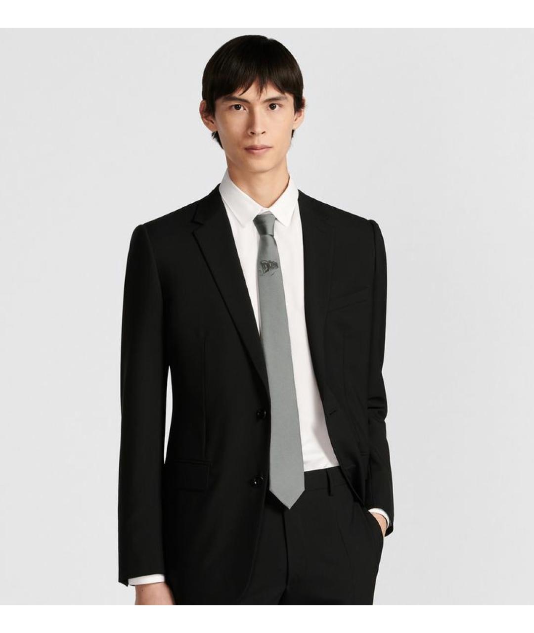 CHRISTIAN DIOR PRE-OWNED Серый шелковый галстук, фото 5