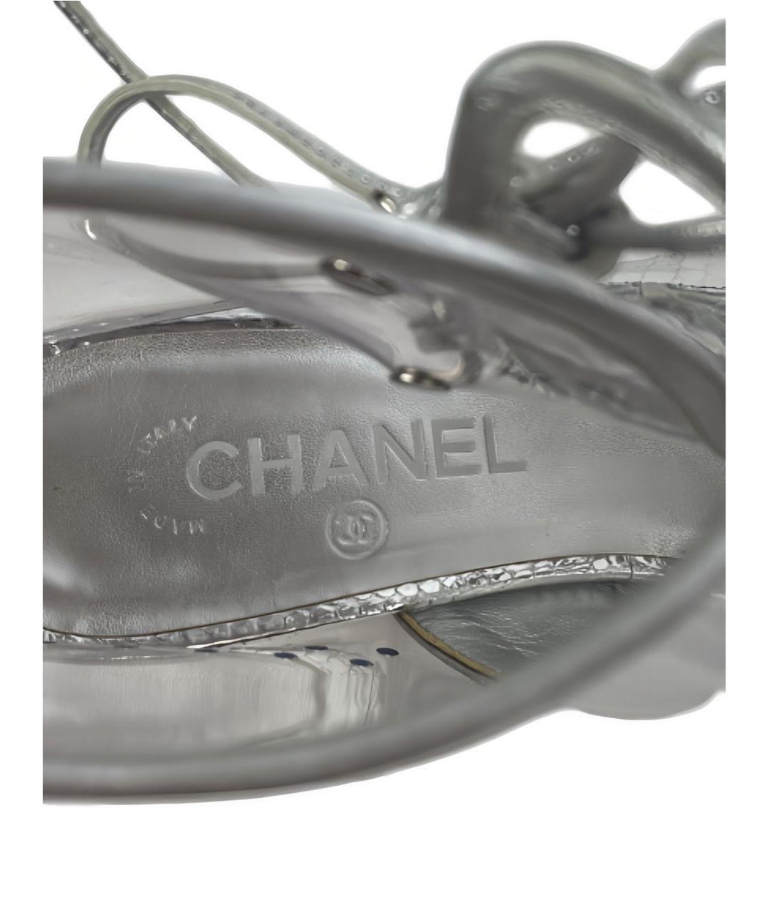 CHANEL PRE-OWNED Серебряные ботинки, фото 7