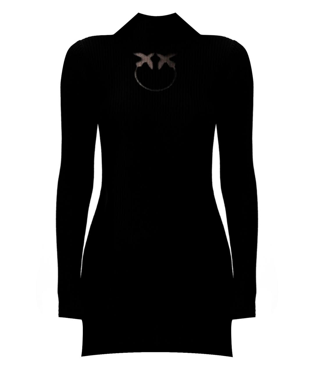 PINKO Черное шерстяное повседневное платье, фото 1