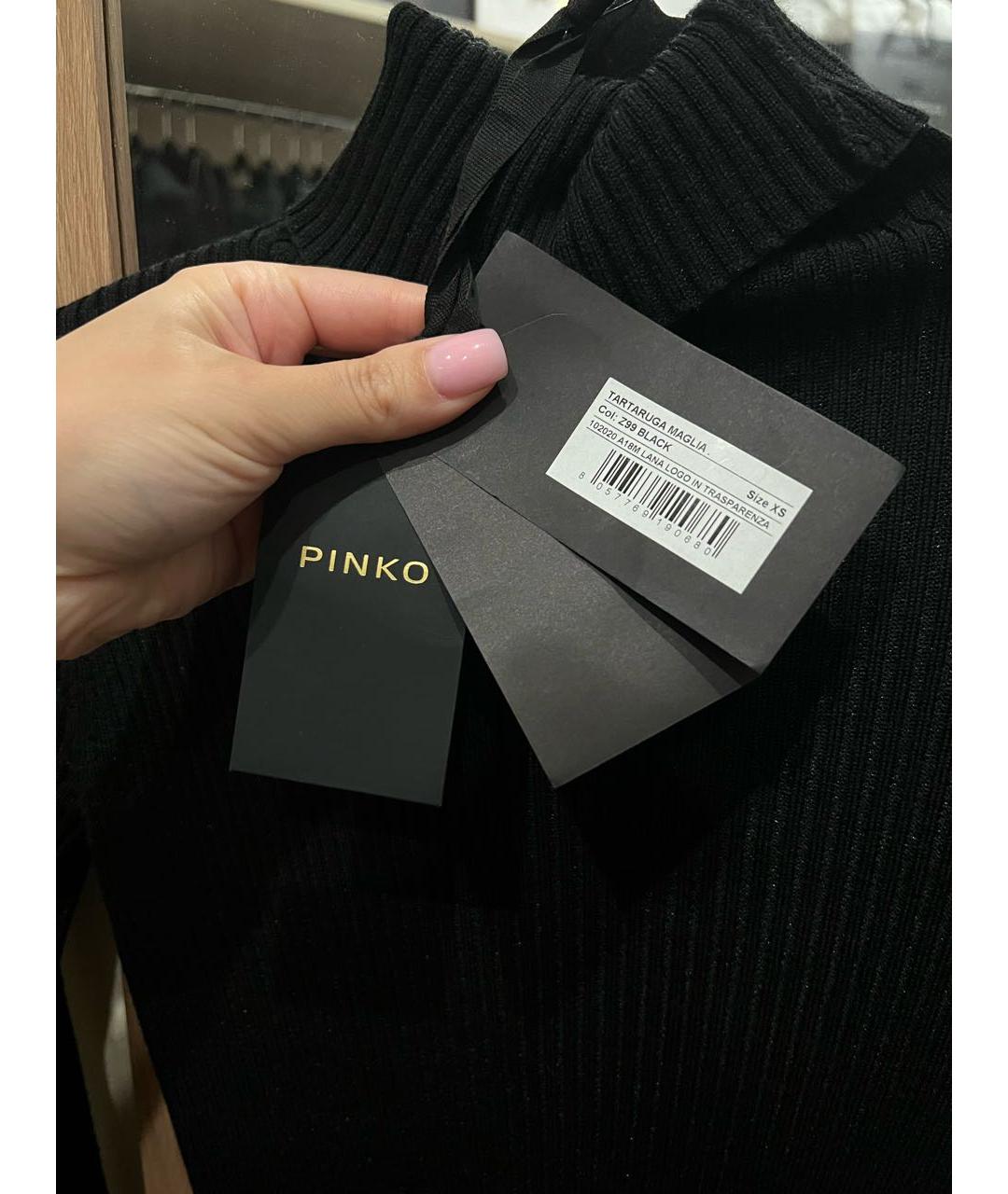PINKO Черное шерстяное повседневное платье, фото 6