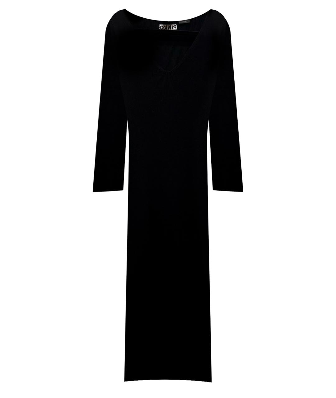 PINKO Черное вискозное повседневное платье, фото 1
