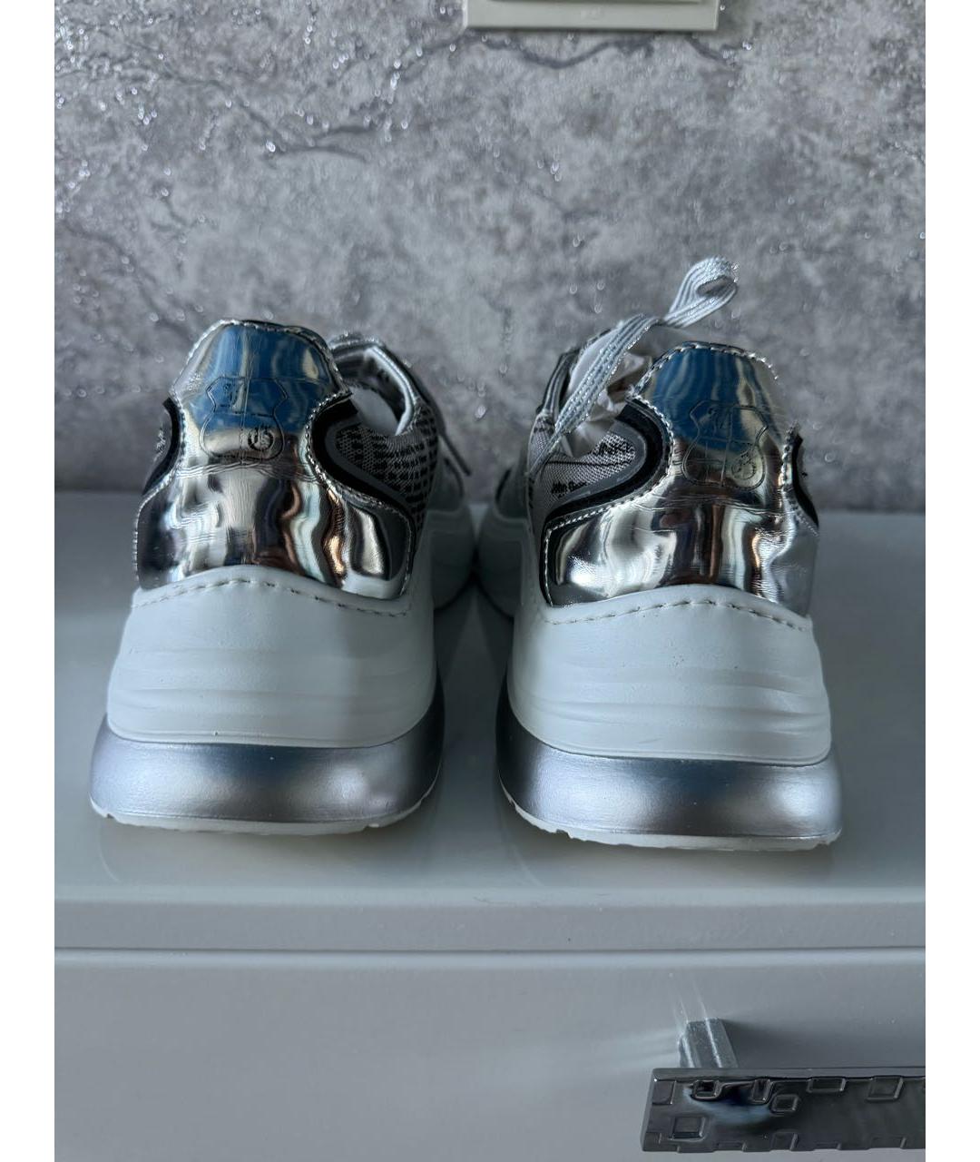 JOHN GALLIANO Серебряные кожаные кроссовки, фото 4