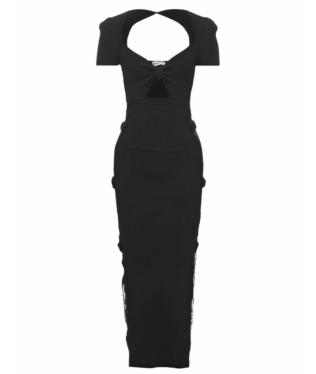 SELF-PORTRAIT Черное вискозное платье, фото 1