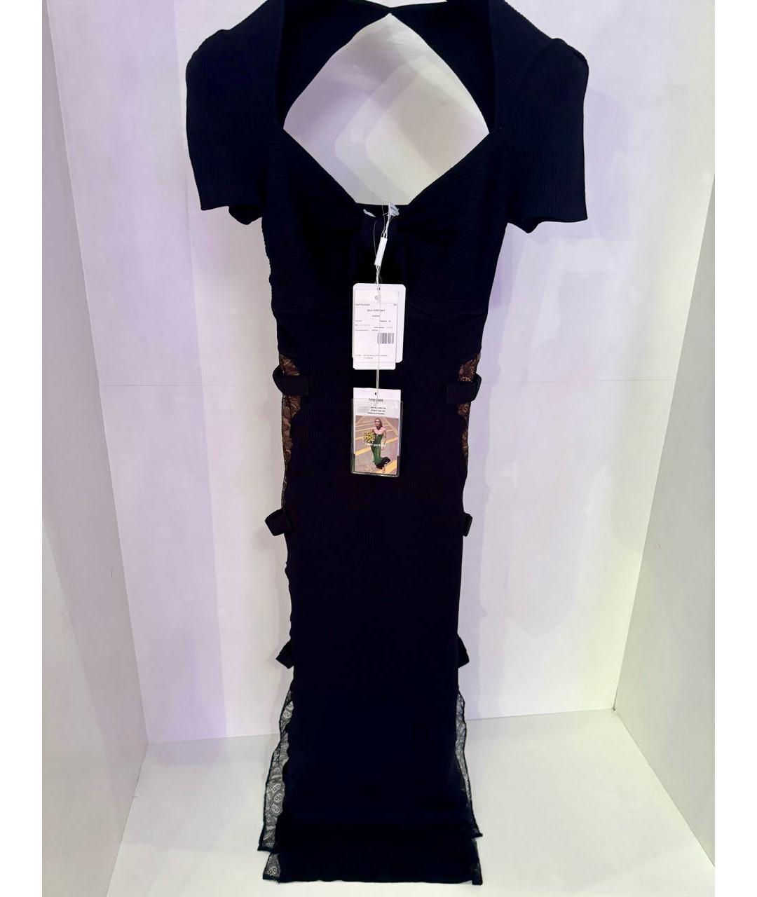 SELF-PORTRAIT Черное вискозное платье, фото 4