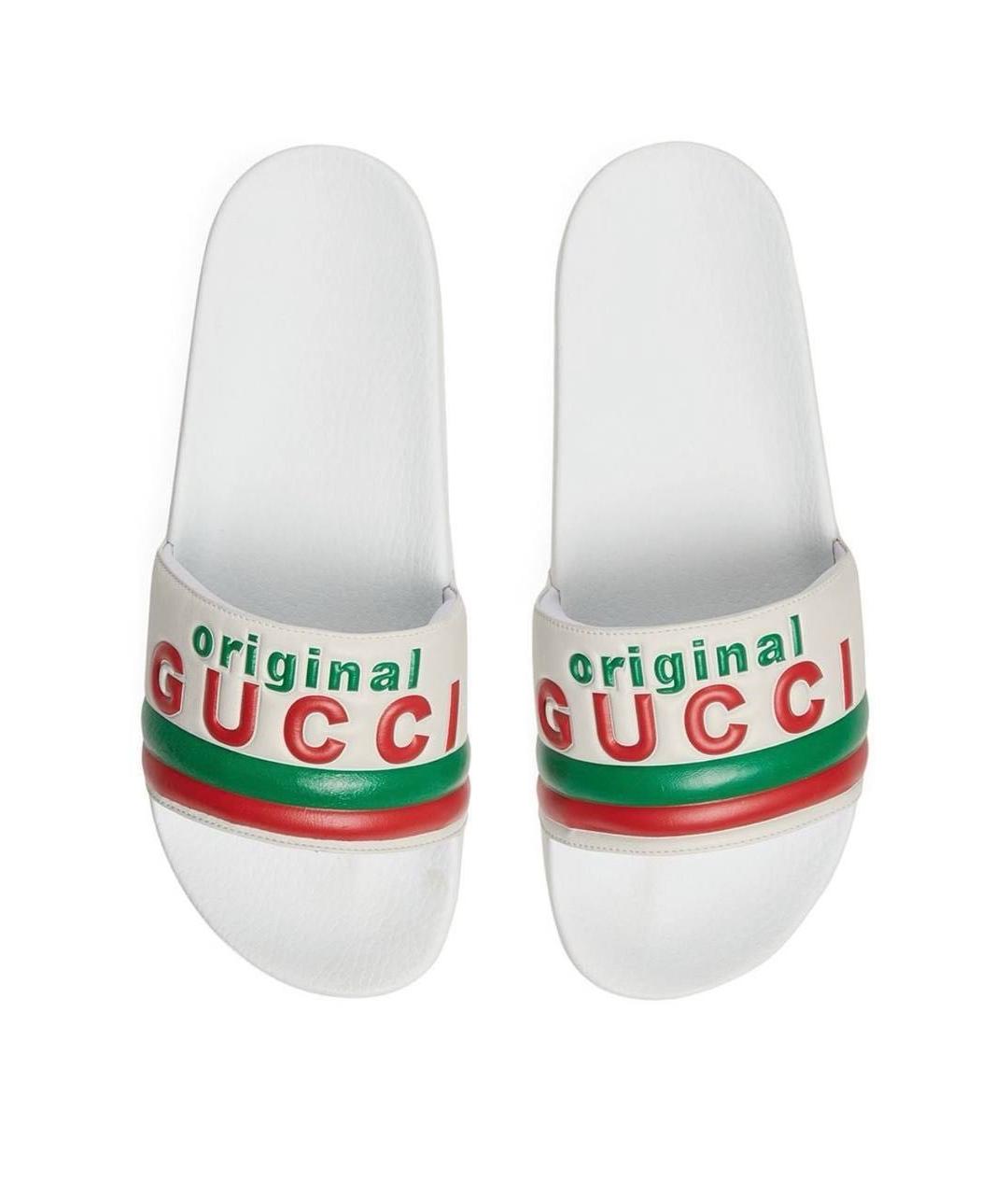 GUCCI Белые шлепанцы, фото 3