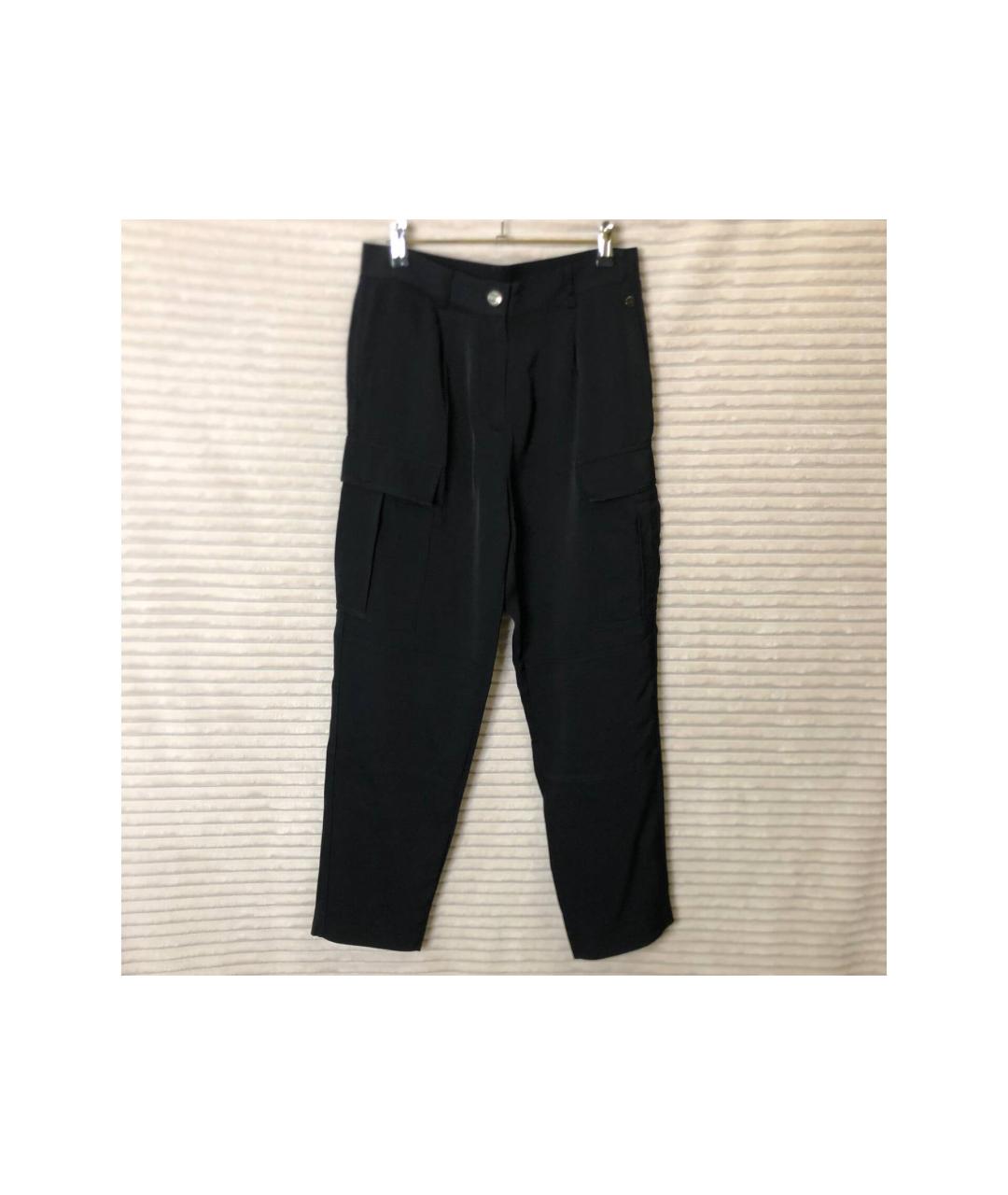 CALVIN KLEIN Черные вискозные прямые брюки, фото 9