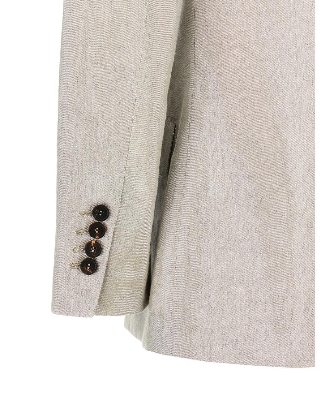 BRUNELLO CUCINELLI Серебрянный льняной жакет/пиджак, фото 4