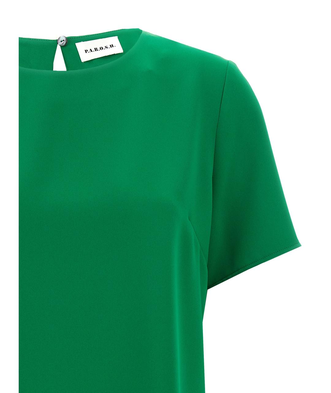 P.A.R.O.S.H. Зеленая полиэстеровая блузы, фото 3