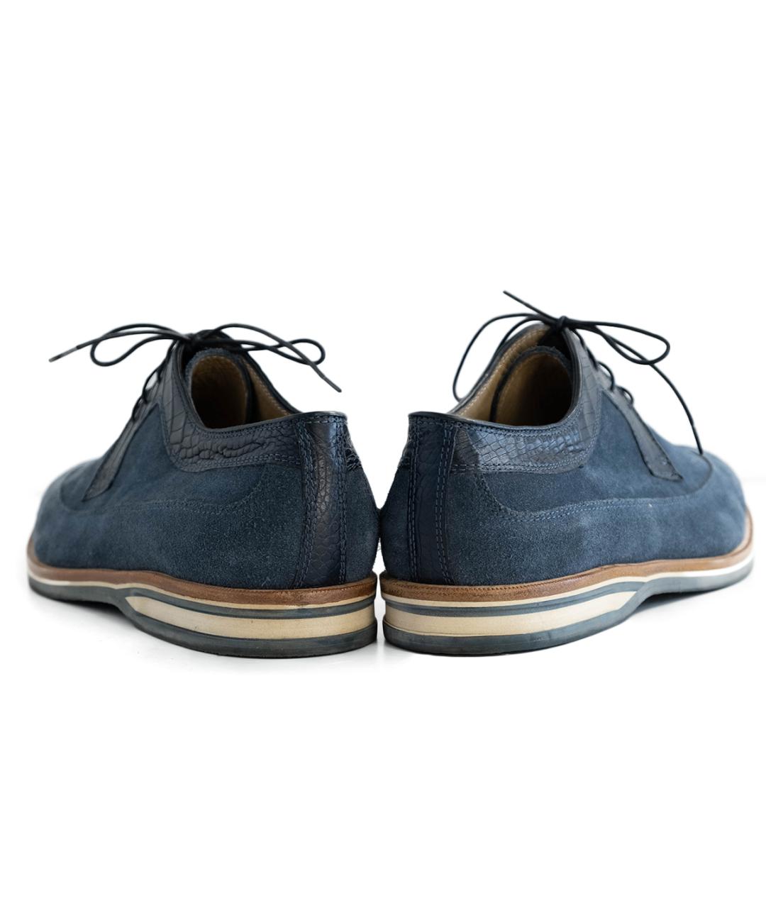 CASTELLO D'ORO Синие замшевые низкие ботинки, фото 5