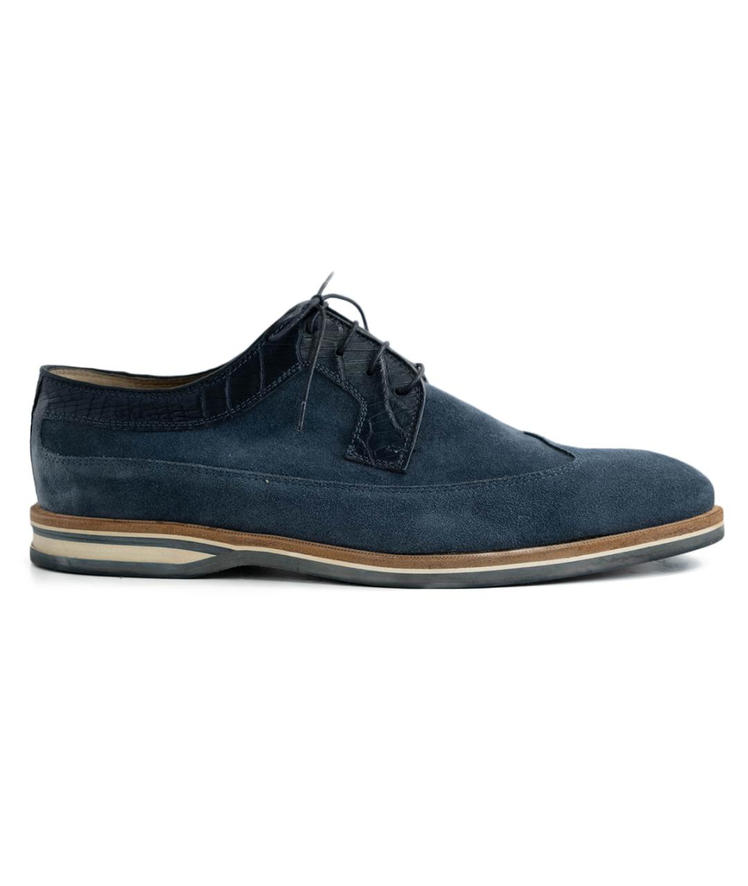 CASTELLO D'ORO Синие замшевые низкие ботинки, фото 1