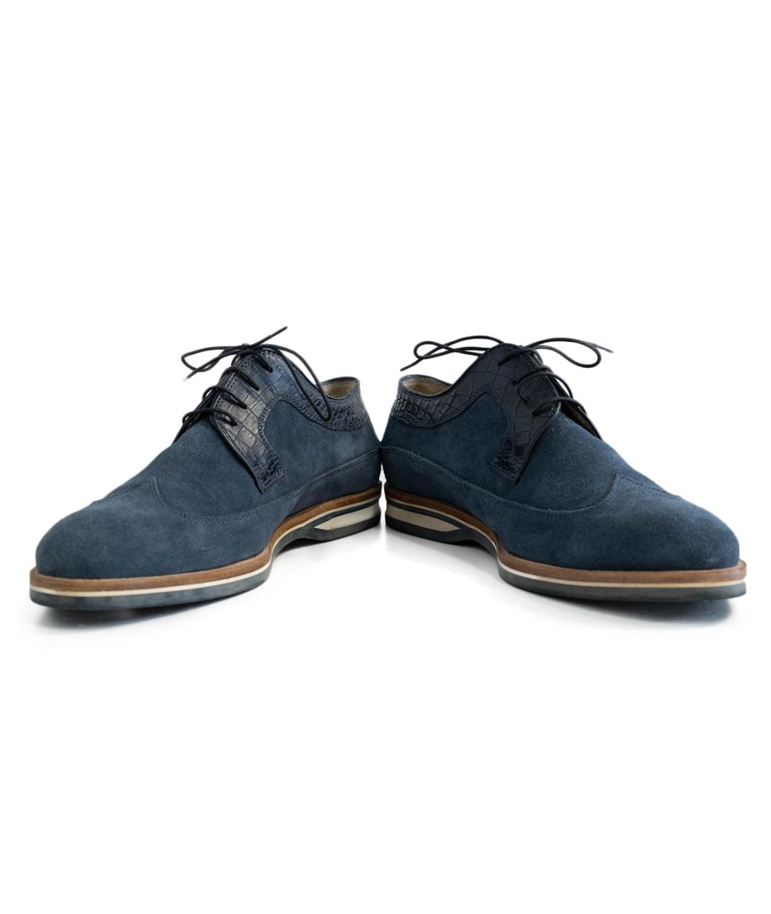CASTELLO D'ORO Синие замшевые низкие ботинки, фото 4