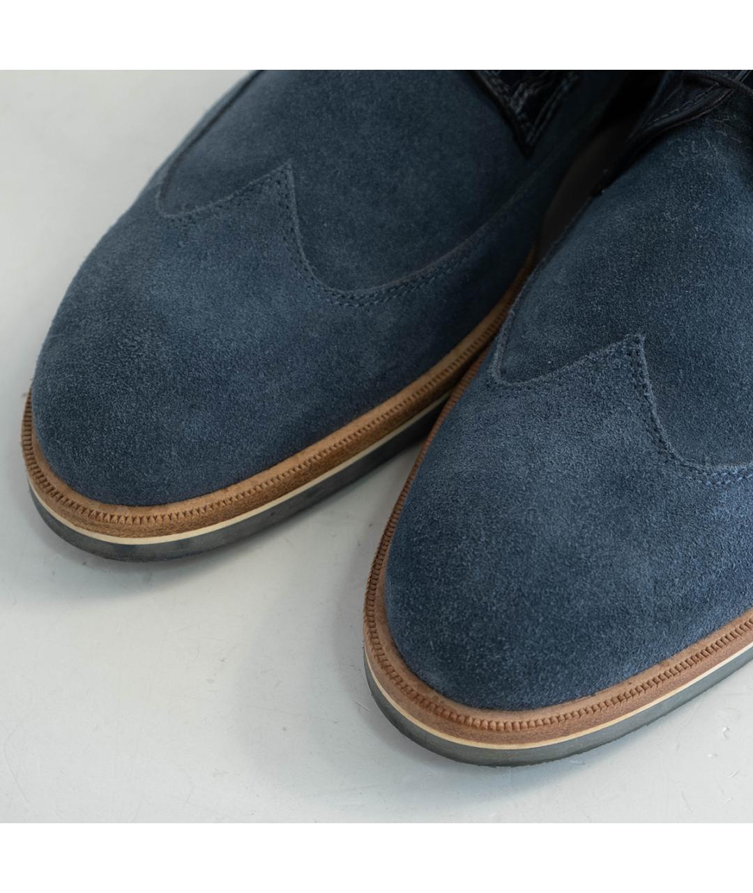 CASTELLO D'ORO Синие замшевые низкие ботинки, фото 3