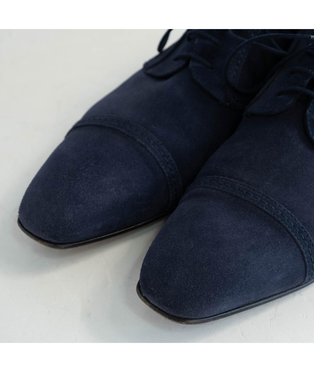 CESARE PACIOTTI Темно-синие замшевые низкие ботинки, фото 3