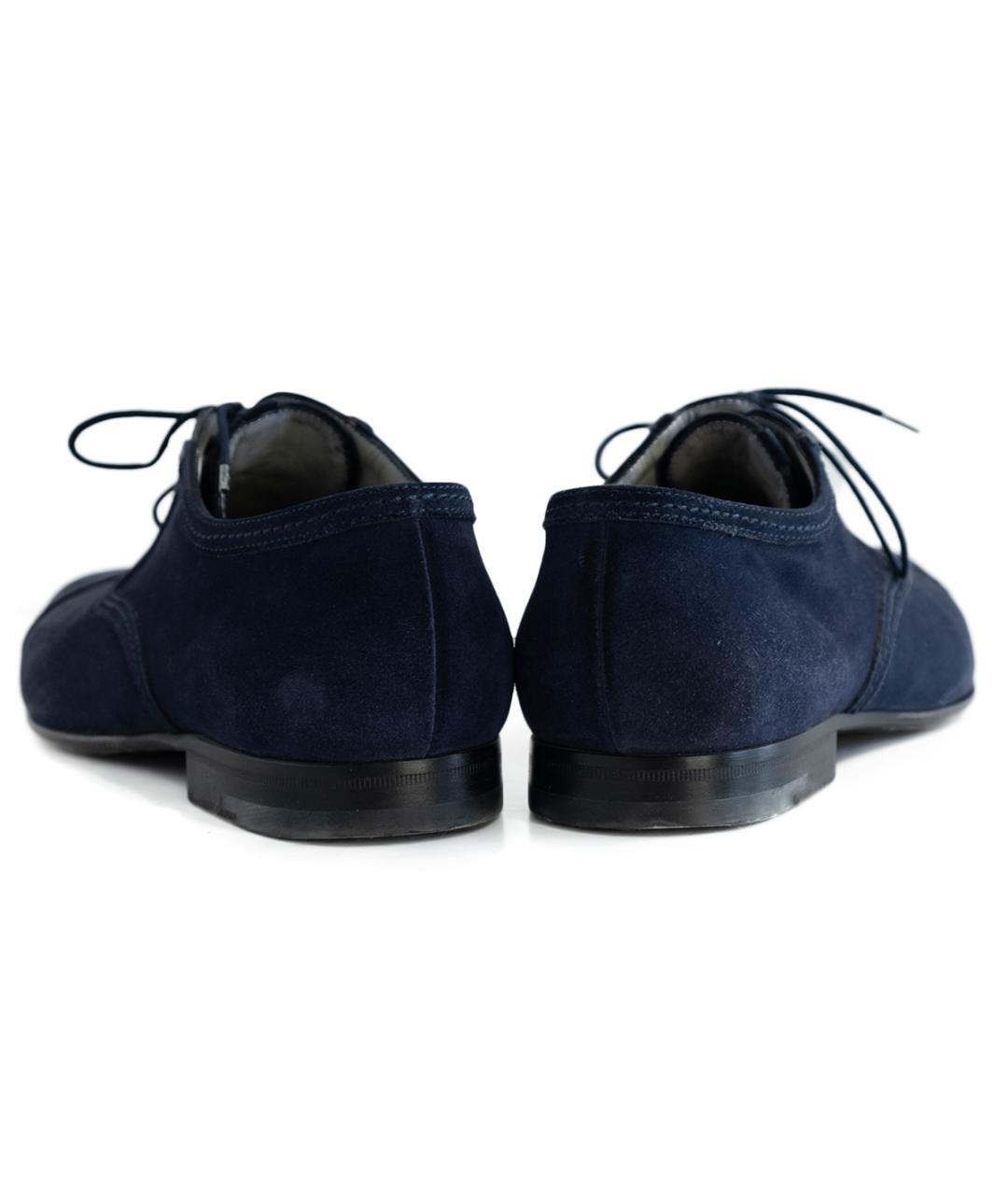 CESARE PACIOTTI Темно-синие замшевые низкие ботинки, фото 5