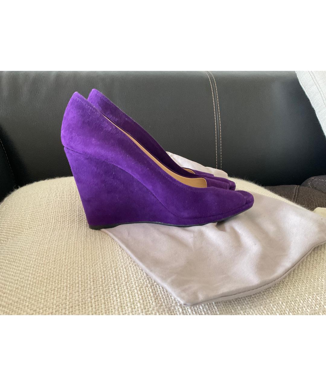 PRADA Фиолетовые замшевые туфли, фото 6