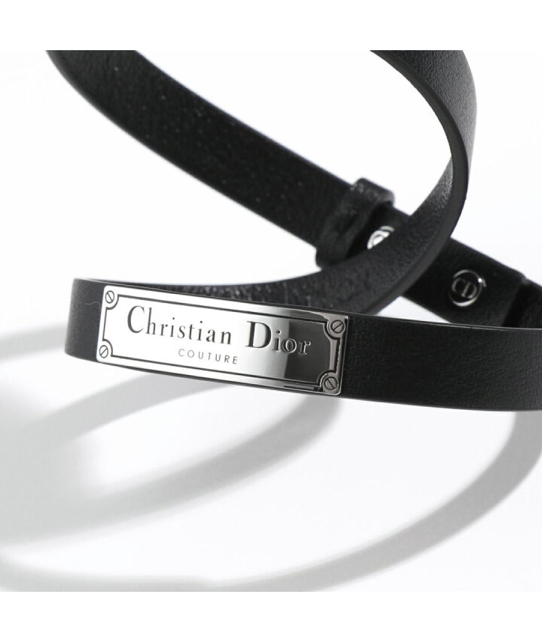 CHRISTIAN DIOR PRE-OWNED Черный кожаный браслет, фото 3
