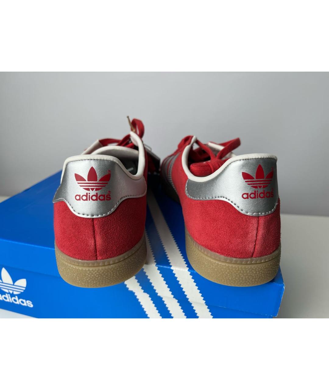 ADIDAS Красные замшевые низкие кроссовки / кеды, фото 2