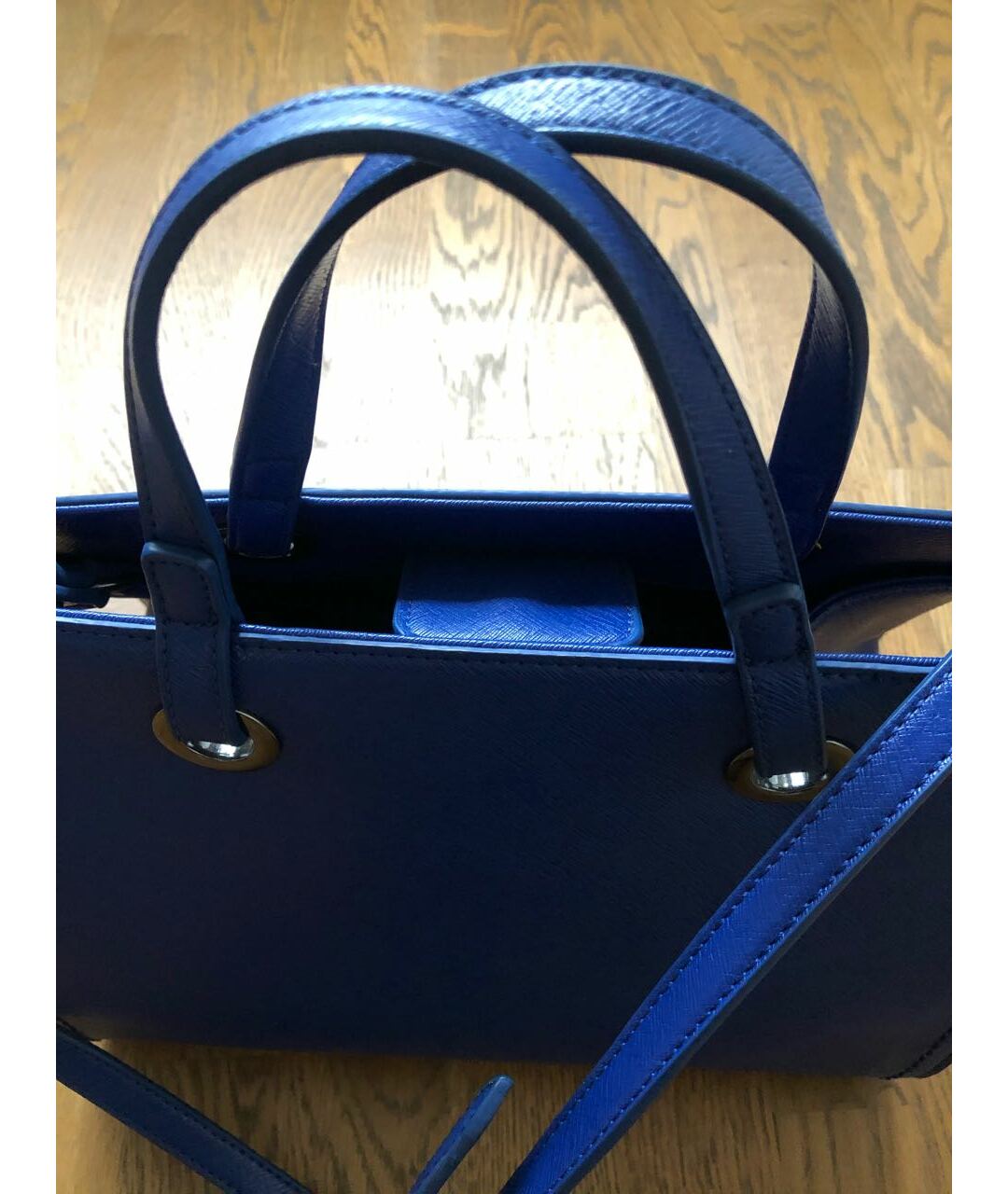 ARMANI EXCHANGE Синяя сумка тоут из искусственной кожи, фото 4