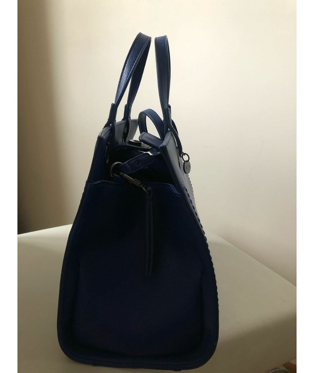 ARMANI EXCHANGE Синяя сумка тоут из искусственной кожи, фото 7