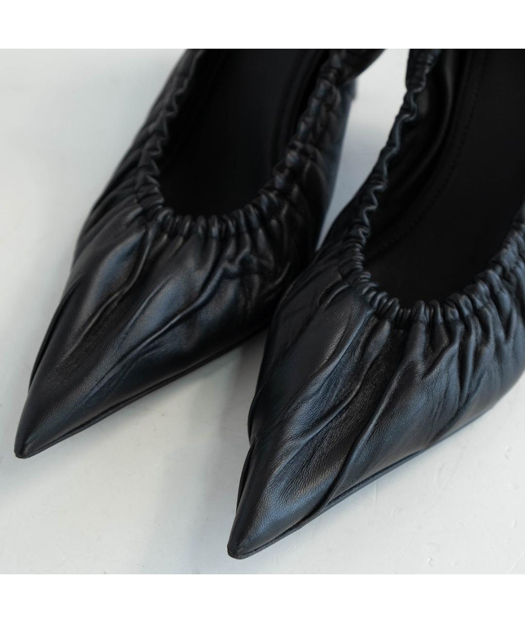 BALENCIAGA Черные кожаные туфли, фото 3