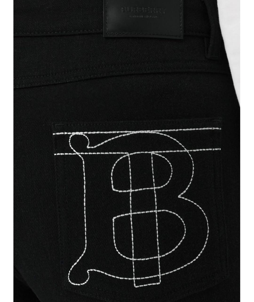 BURBERRY Черные хлопко-эластановые джинсы слим, фото 8