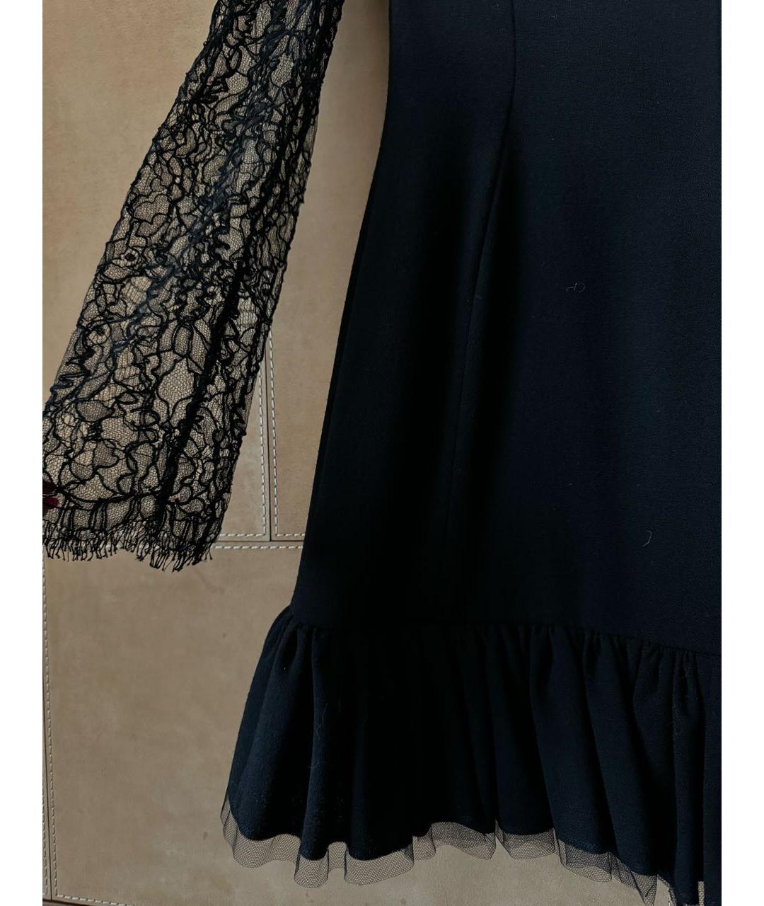 ULYANA SERGEENKO Черное шелковое коктейльное платье, фото 4