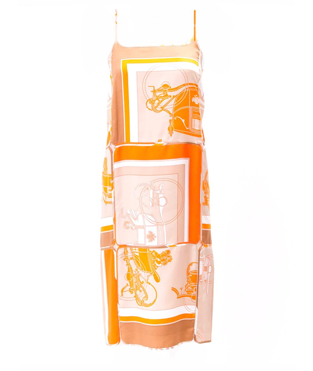 HERMES PRE-OWNED Оранжевое шелковое повседневное платье, фото 1