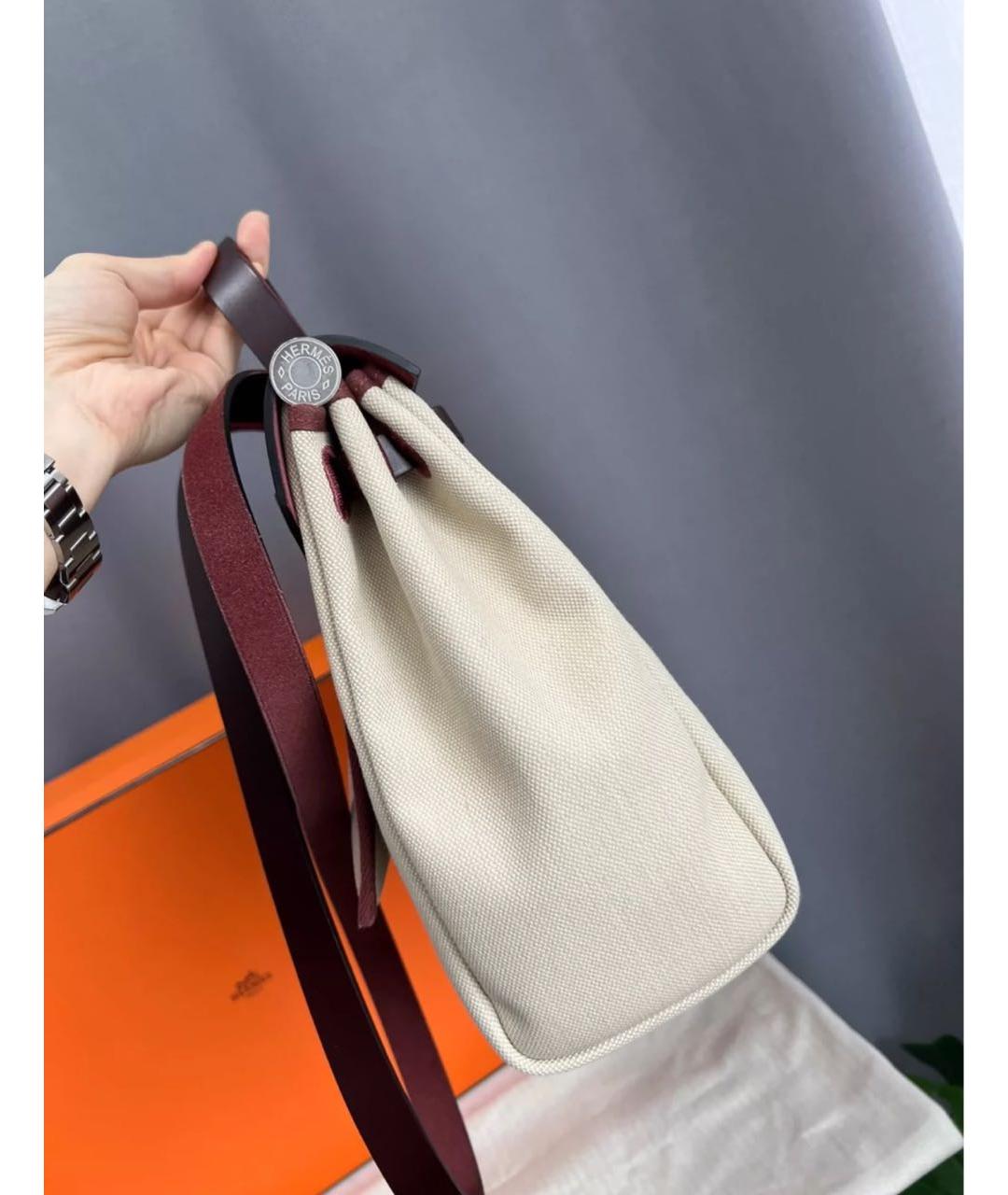 HERMES PRE-OWNED Бежевая сумка с короткими ручками, фото 6