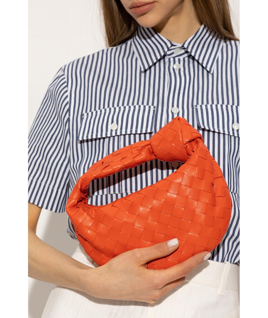 BOTTEGA VENETA Оранжевая кожаная сумка с короткими ручками, фото 2