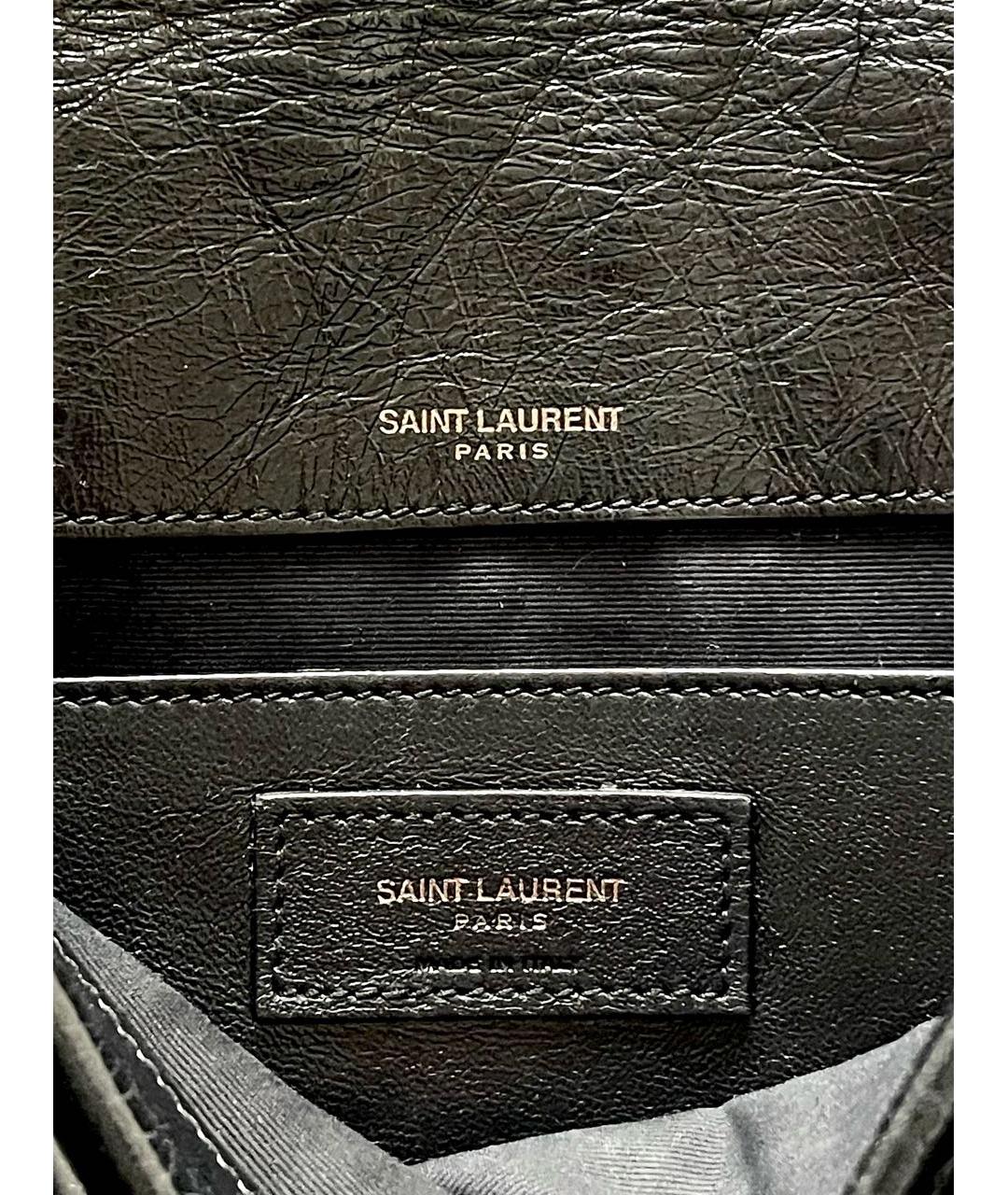 SAINT LAURENT Черная кожаная сумка через плечо, фото 4