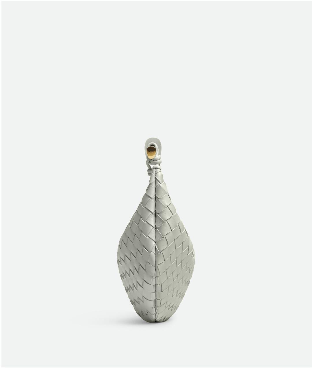 BOTTEGA VENETA Серая кожаная сумка с короткими ручками, фото 2