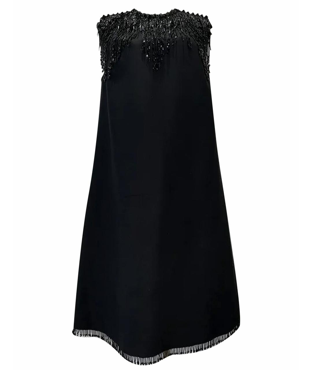 PRADA Черное вискозное коктейльное платье, фото 1