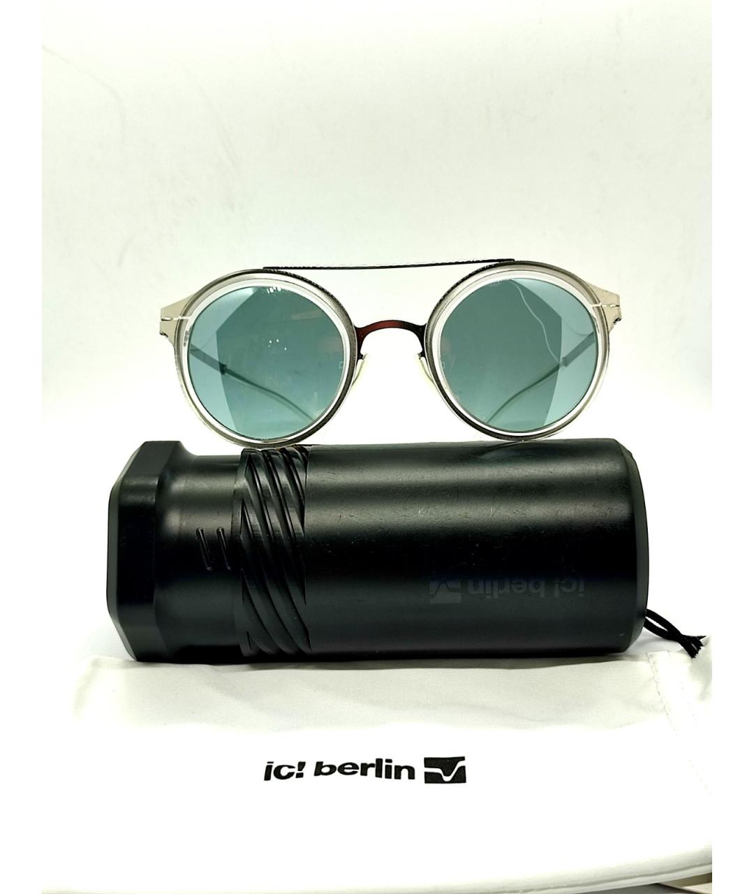 ICBERLIN Серебряные металлические солнцезащитные очки, фото 7