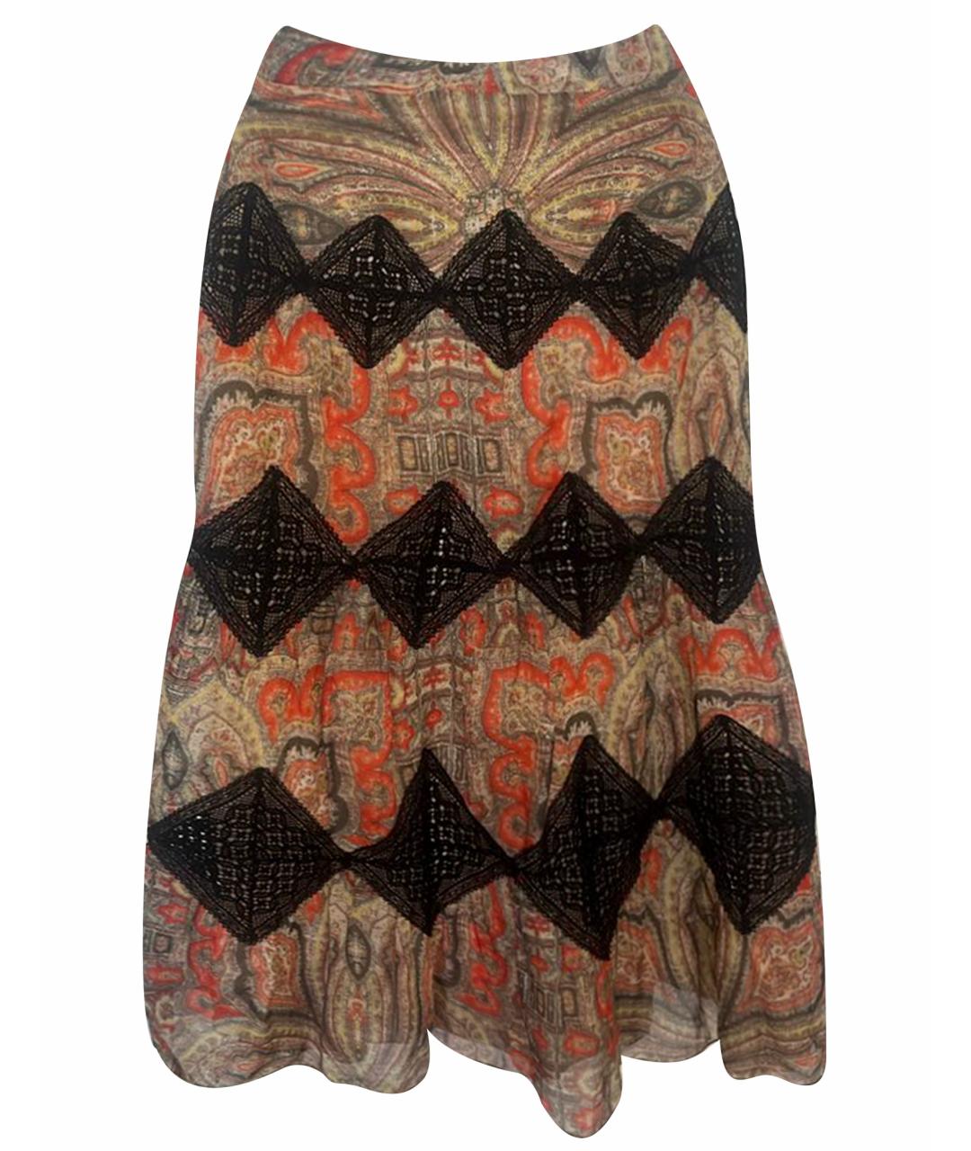 VILSHENKO Коралловая шелковая юбка макси, фото 1
