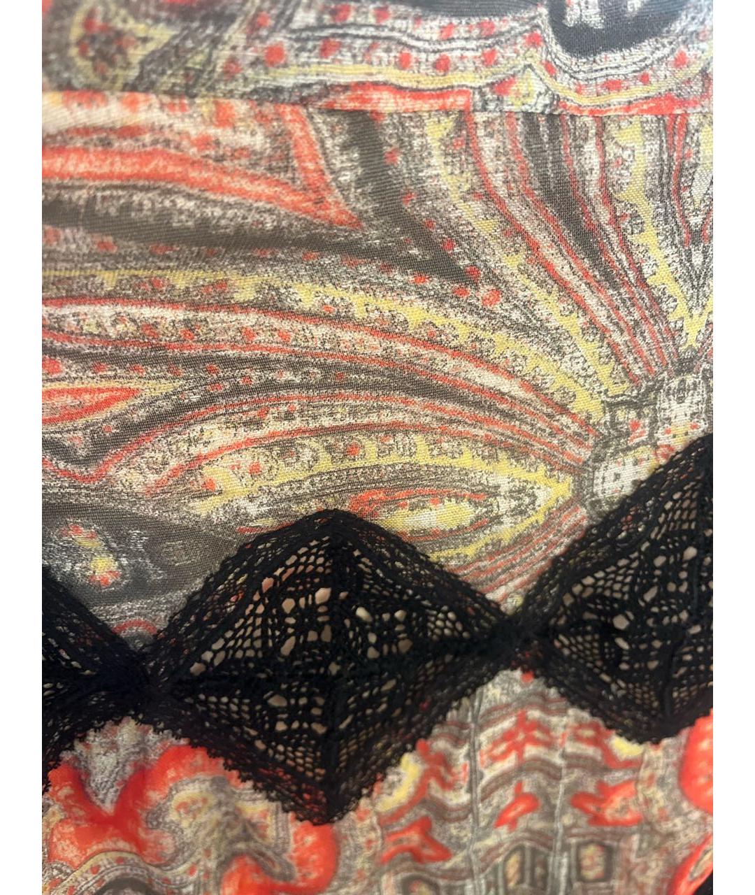 VILSHENKO Коралловая шелковая юбка макси, фото 4