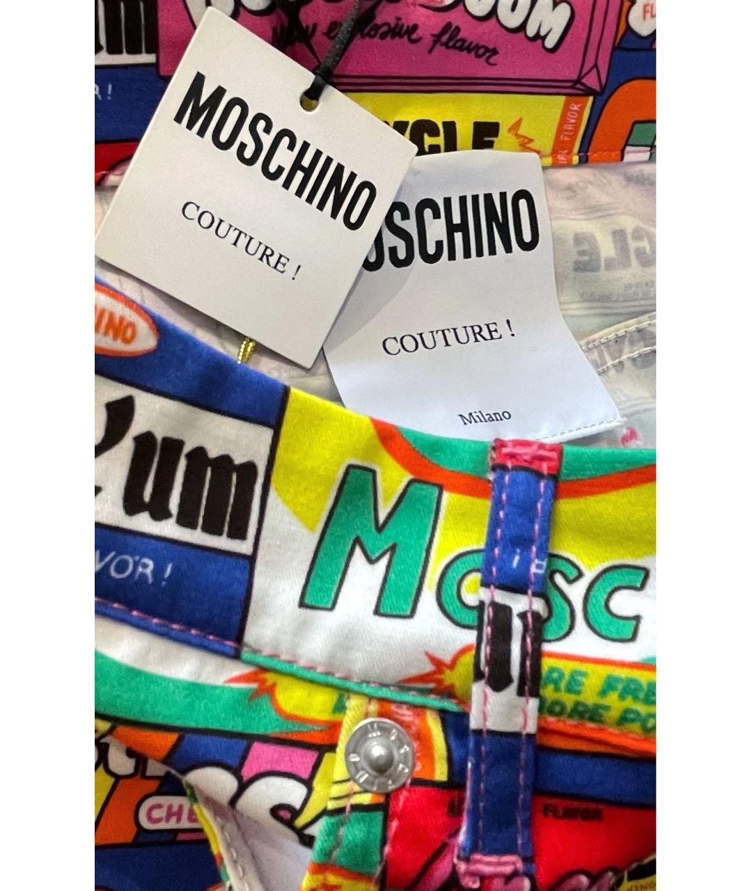 MOSCHINO Мульти хлопковая юбка мини, фото 3