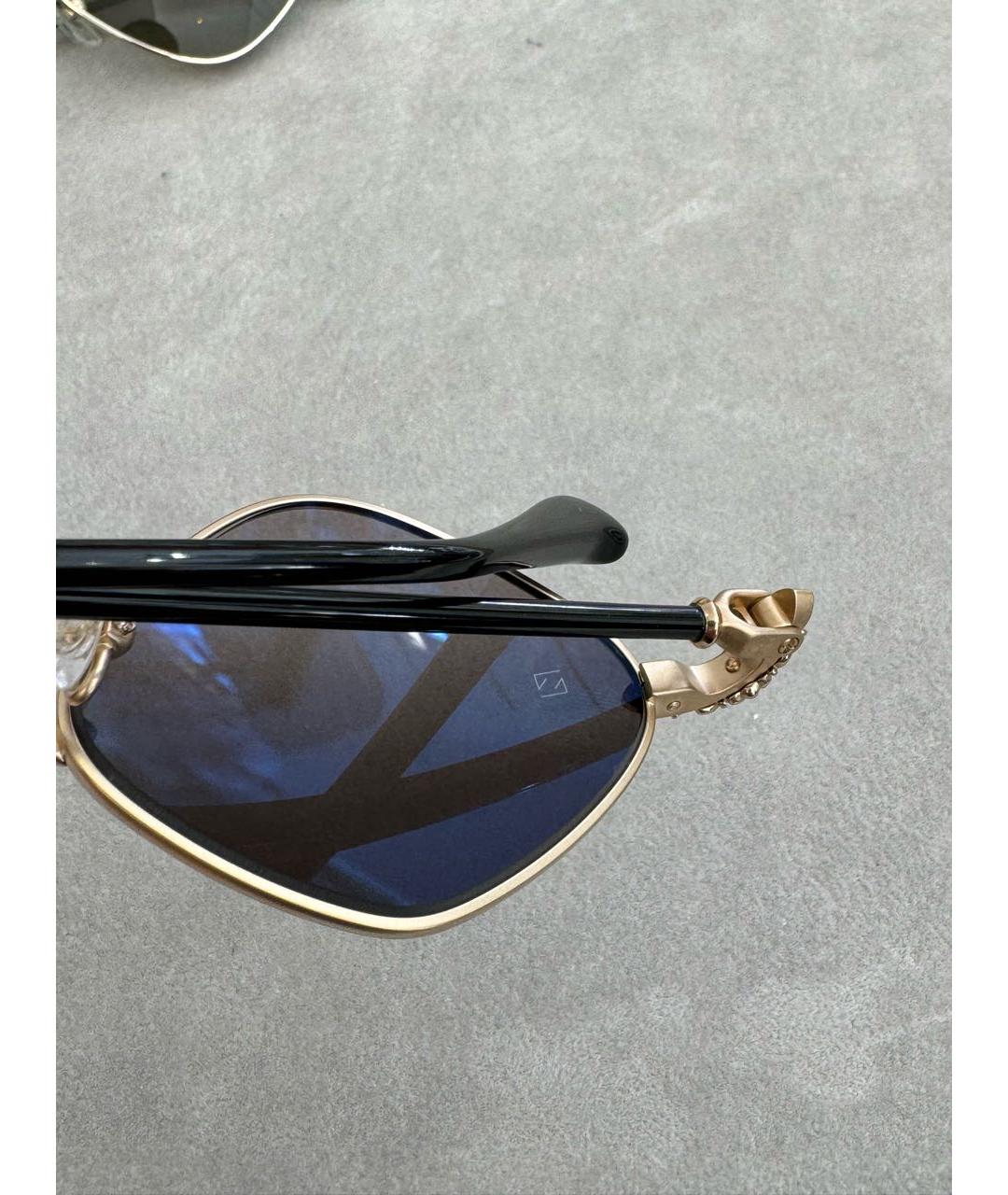CHROME HEARTS Золотые металлические солнцезащитные очки, фото 3