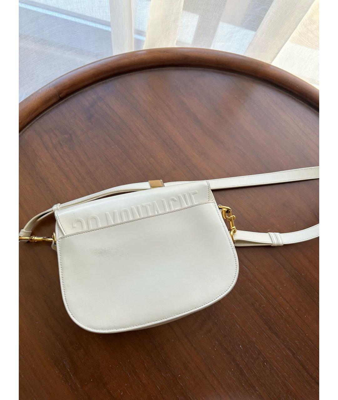CHRISTIAN DIOR Белая кожаная сумка через плечо, фото 2