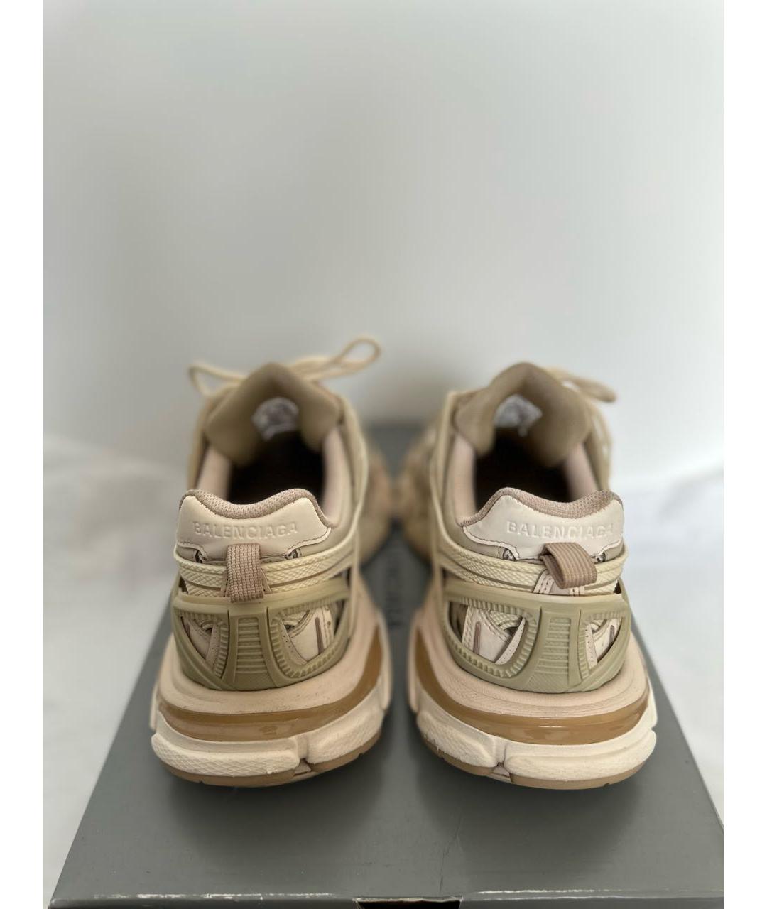BALENCIAGA Бежевые кроссовки из искусственной кожи, фото 4