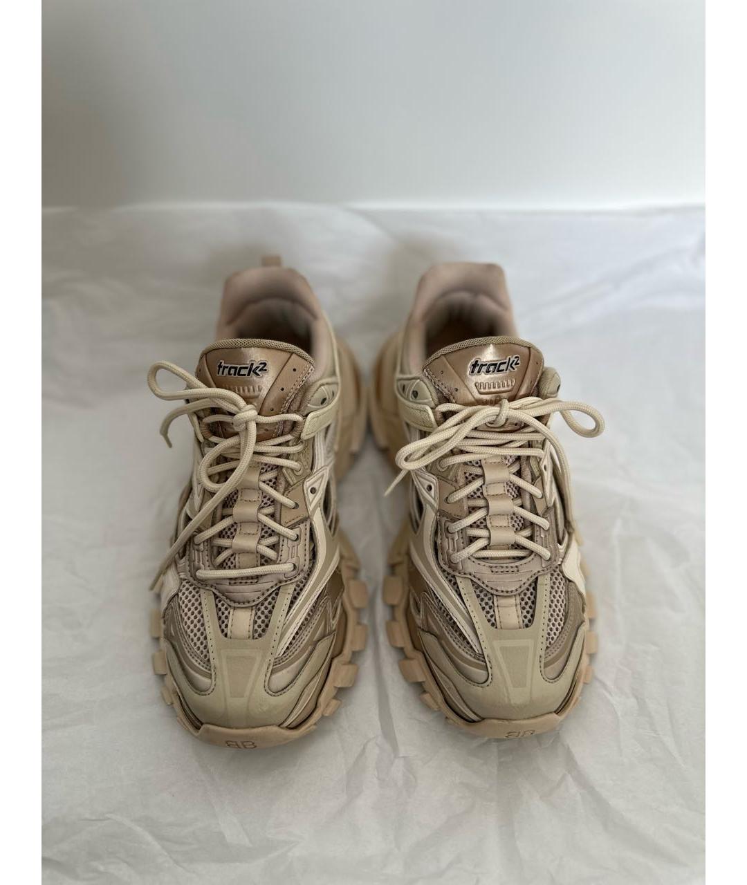 BALENCIAGA Бежевые кроссовки из искусственной кожи, фото 2