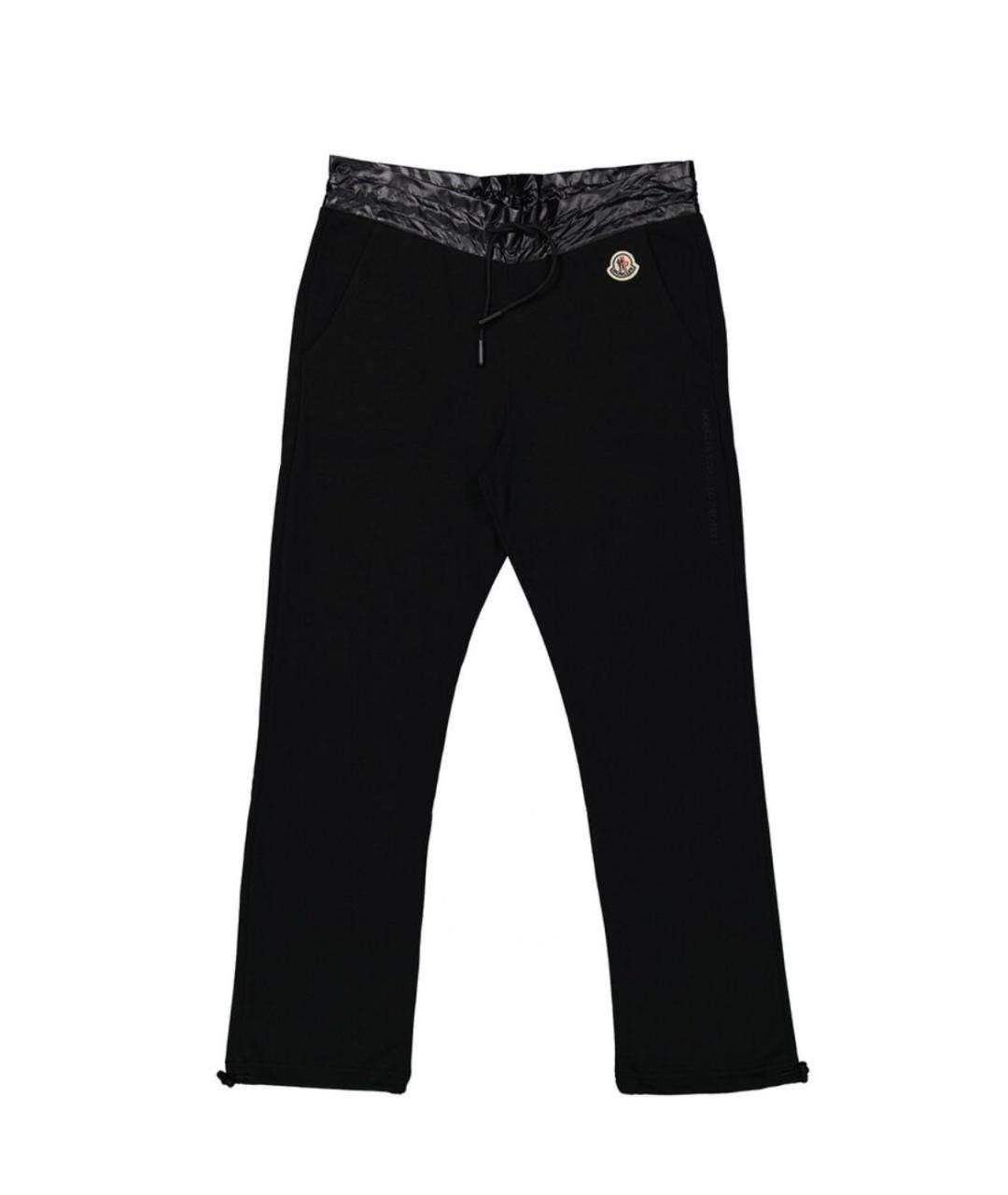 MONCLER Черные хлопковые прямые брюки, фото 1