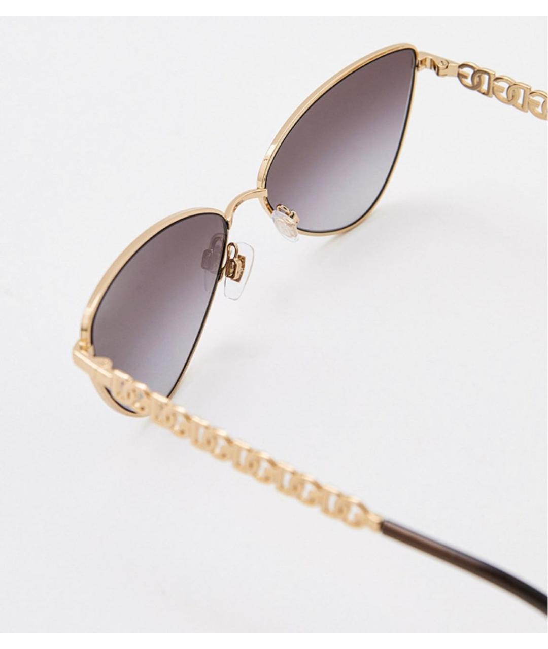 DOLCE&GABBANA Золотые металлические солнцезащитные очки, фото 3