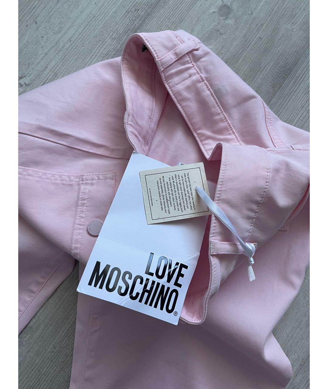 LOVE MOSCHINO Розовые брюки узкие, фото 3