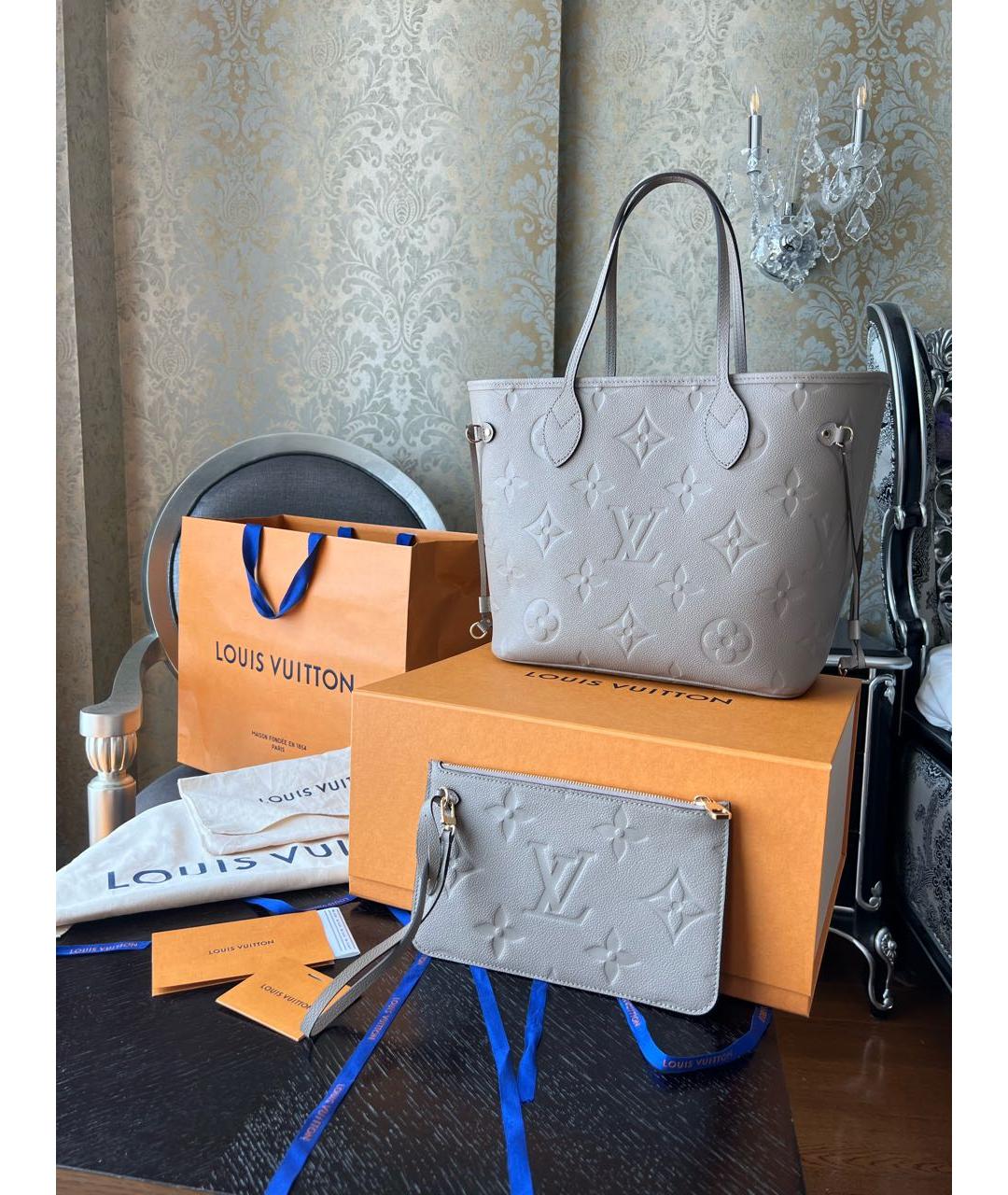 LOUIS VUITTON PRE-OWNED Бежевая кожаная сумка тоут, фото 3