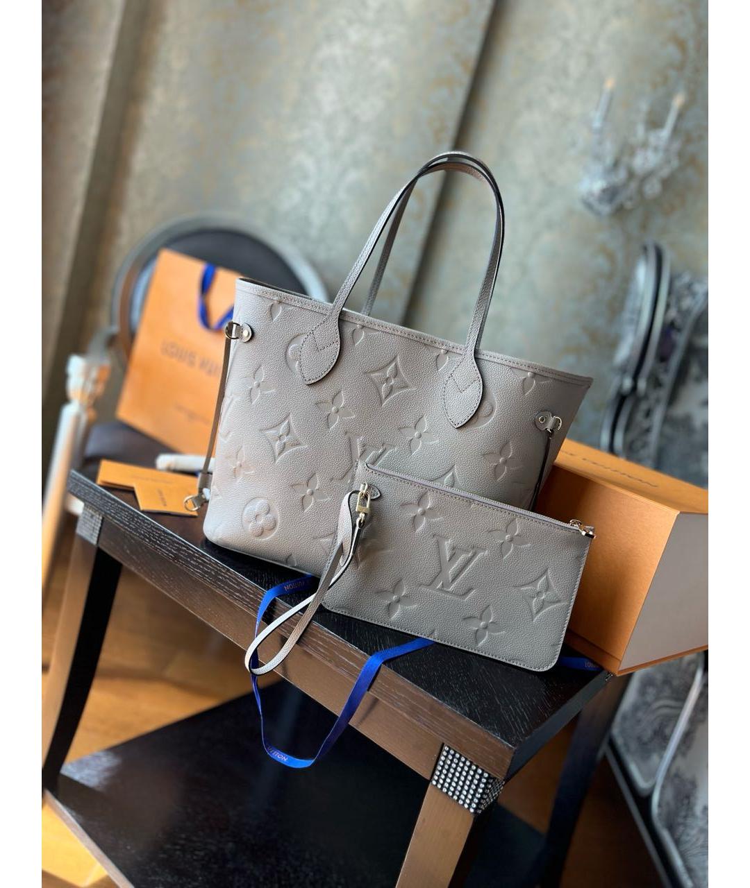 LOUIS VUITTON PRE-OWNED Бежевая кожаная сумка тоут, фото 2