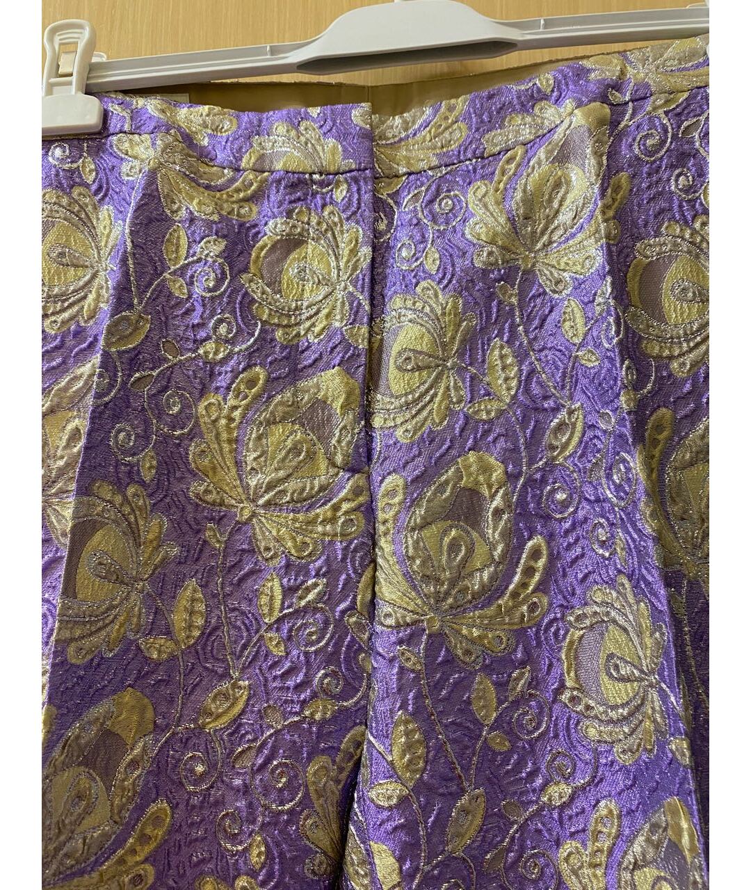 DRIES VAN NOTEN Фиолетовые шелковые прямые брюки, фото 2