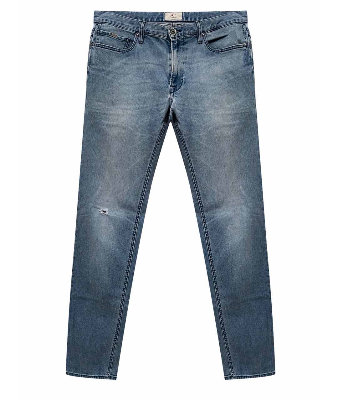 CERRUTI 1881 Голубые хлопковые прямые джинсы, фото 1