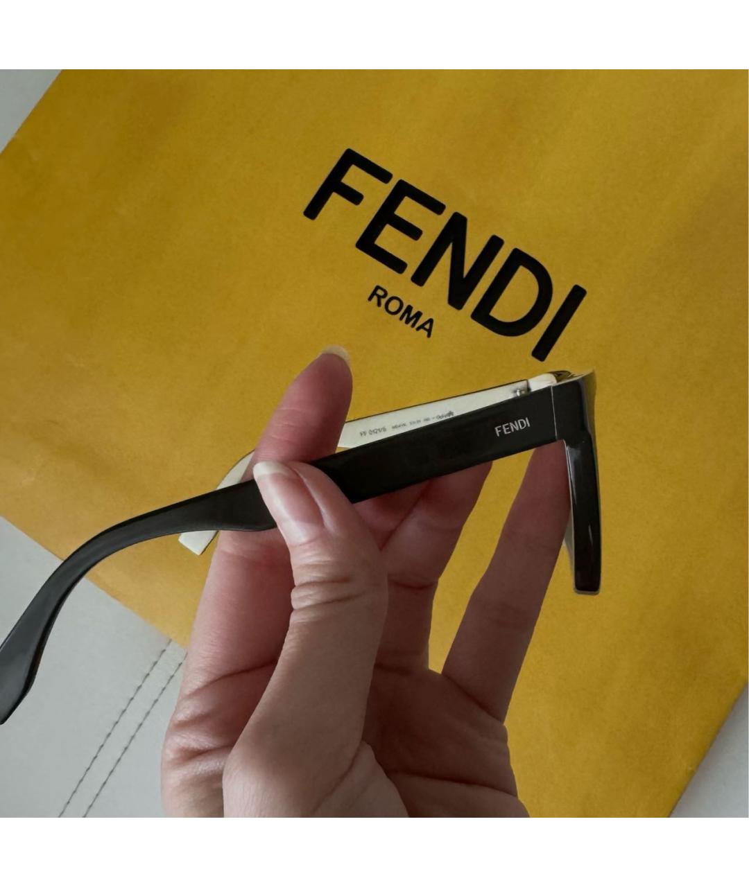 FENDI Коричневые пластиковые солнцезащитные очки, фото 2